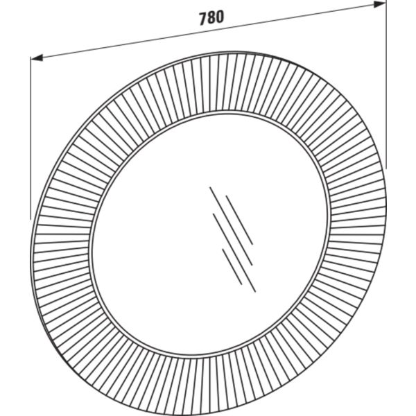 LAUFEN Kartell LAUFEN Zrkadlo 'All Saints', s nepriamym LED osvetlením, Ø780 mm, Prášková rúžová 093, H3863330930001