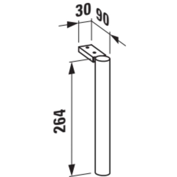 LAUFEN BASE Sada nožičiek (2 ks), výška 264 mm, pre umývadlové skrinky Val, H4029901100001