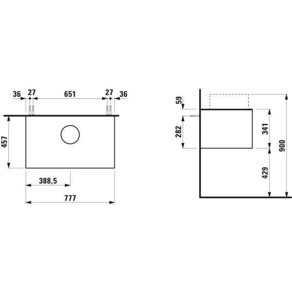 LAUFEN SONAR Skrinka pod umývadlo, s 1 zásuvkou, pre umývadlové misy H812340, H812341, H812342, H812343, s výrezom uprostred, 775x455x340 mm, Zlato & nero marquina 140, H4054110341401