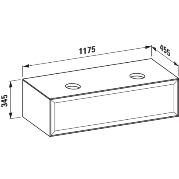 LAUFEN THE NEW CLASSIC Skrinka pod umývadlo 1200, s 1 zásuvkou, pre umývadlové misy H812850/H812851, 1175x455x345 mm, Šedá traffic 627, H4060800856271