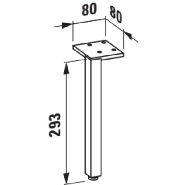 LAUFEN LAUFEN PRO S Sada nožičiek k nábytku (2 ks), výška 293 mm, Chróm 004 H4831050960041