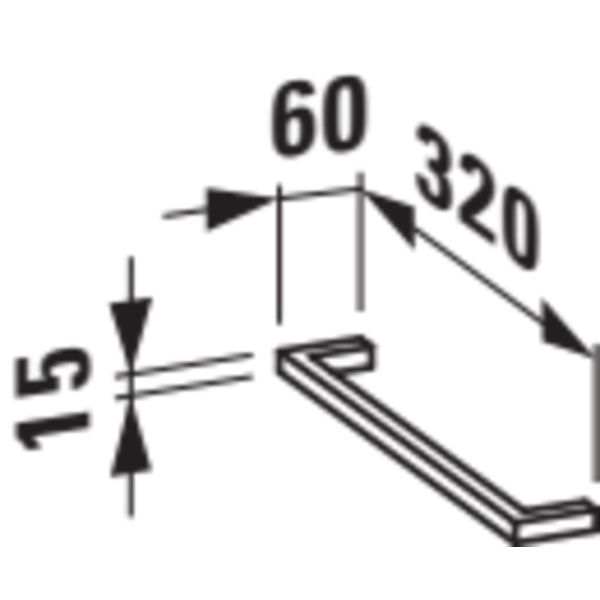 LAUFEN CASE Držiak na ručník, chróm, 320 mm, Eloxovaný hliník 105, H4909511050001