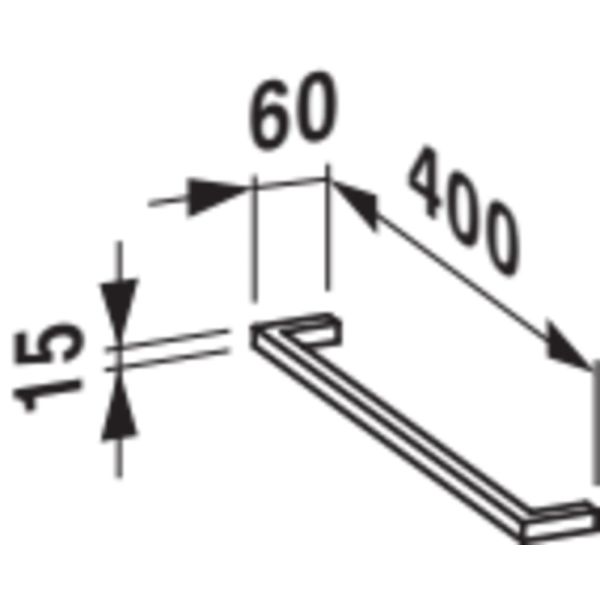 LAUFEN CASE Držiak na uteráky, chróm, 400 mm. Vhodný pre: umývadlové dosky case, nábytok case for living square, nábytok case for living city, Eloxovaný hliník, lesklý 104, H4909521040001