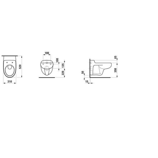 LAUFEN FLORAKIDS, Závesné WC, hlboké splachovanie, Biela 000, 520x310 mm, H8200310000001