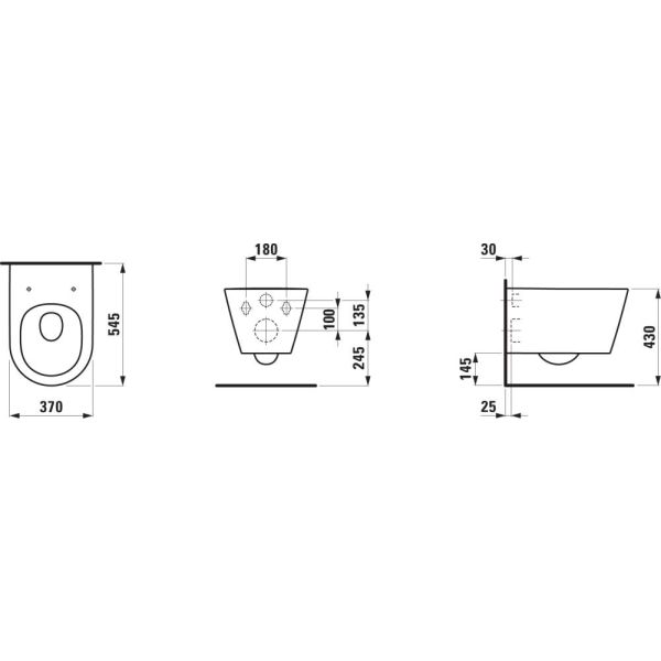 LAUFEN Kartell LAUFEN, Závesné WC Silent flush, Rimless, Šedá matná 759, 545x370 mm, H8213317590001
