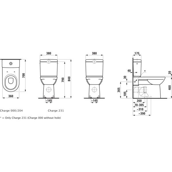 LAUFEN LAUFEN PRO, WC kombi, hlboké splachovanie, vario odpad, Dual-flush, Biela LCC Active A00, 700x360 mm, H824955A002311