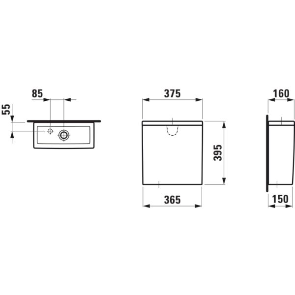 LAUFEN THE NEW CLASSIC, Nádrž, s vnútornou armatúrou Dual Flush, chrómované tlačidlo, splachovanie 6/3 l, Biela matná 757, 375x160 mm, H8288537579731
