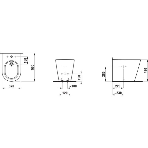 LAUFEN Kartell LAUFEN Stojaci bidet, 560x370mm, Biela LCC Active A00, H832331A003021