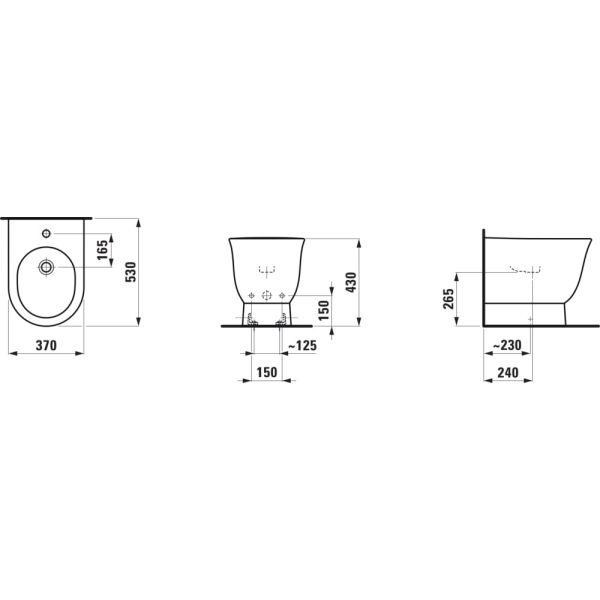 LAUFEN THE NEW CLASSIC Stojaci bidet, 530x370mm, Biela LCC 400, H8328514003021