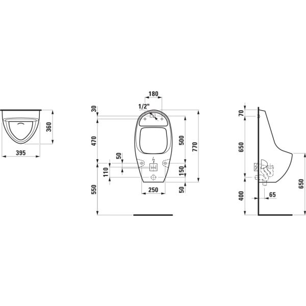 LAUFEN TAMARO Pisoár so senzorom, H8401030000001