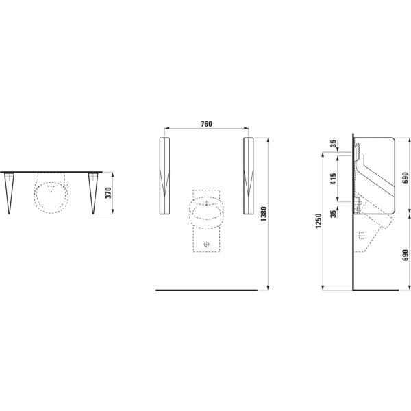 LAUFEN VAL Pisoárová deliaca stena, H8472807160001