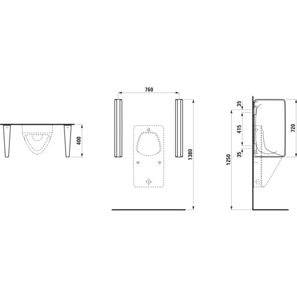 LAUFEN CINTO Pisoárová deliaca stena, H8476030000001