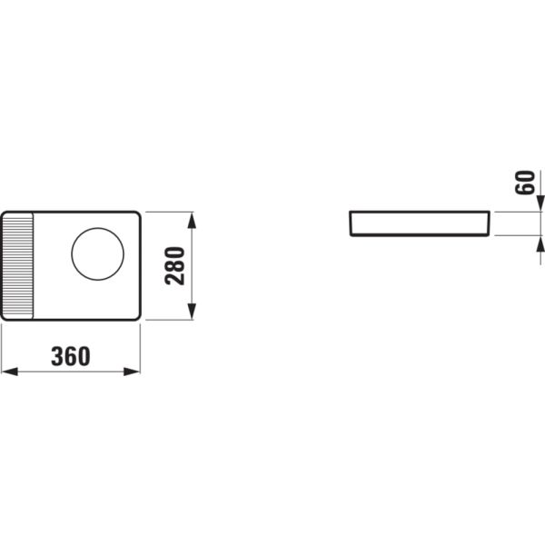 LAUFEN VAL Misa obdlžníková , Biela matná 757, H8702827570001