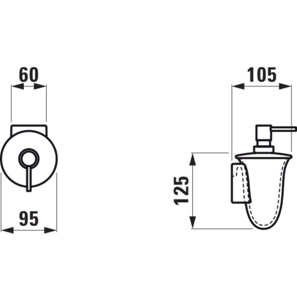 LAUFEN THE NEW CLASSIC Keramický zásobník na tekuté mýdlo, nástenný, bez LCC, priemer nádoby 105 mm, Biela matná 757, H8738557570001