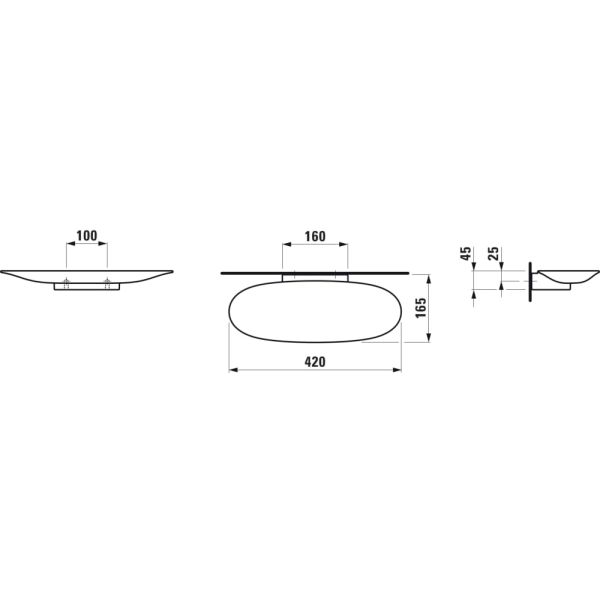 LAUFEN THE NEW CLASSIC Polica 420 mm, Biela matná 757, H8778517570001