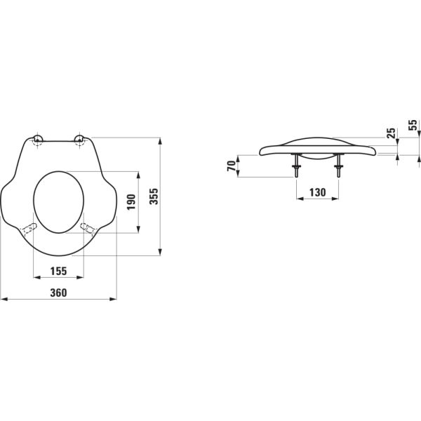 LAUFEN FLORAKIDS, Ergonomická WC sedadlo pre stojace WC 8,2203,6/7 a závesné WC 8,2003,1, oceľové úchyty, Červená 061, 361x361 mm, H8910320610001