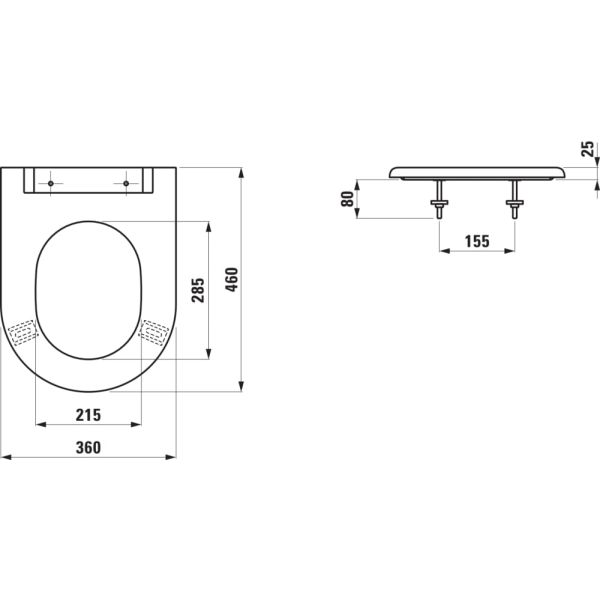LAUFEN LIBERTYLINE, WC sedadlo bez poklopu (odnímateľné), vhodné pre telesne postihnuté osoby, Biela 000, H8914700000001