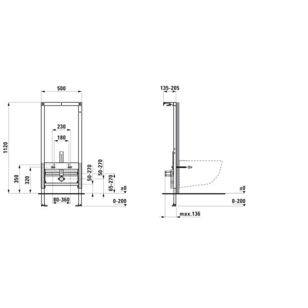 LAUFEN INEO Rámový podomietkový modul pre závesné bidety, do ľahkej steny, H9101020000001
