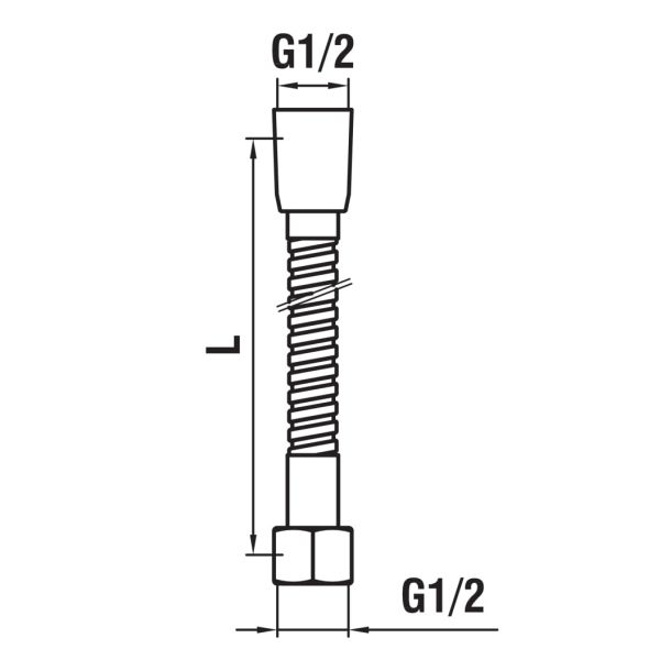 LAUFEN SHOWER PROGRAMME Kovová sprchové hadica, 1/2" dĺžka: 1 500 mm, Chróm 100, HF105654100000
