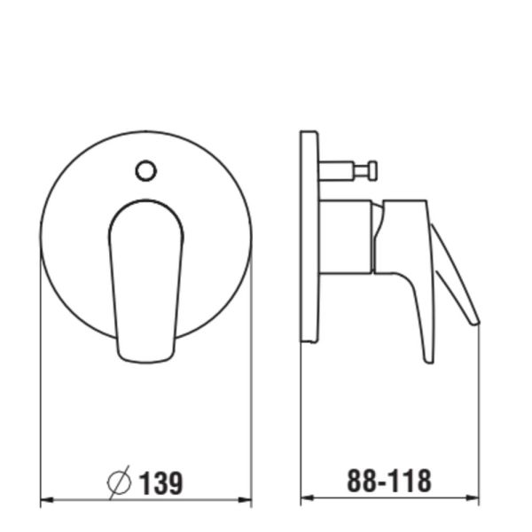 LAUFEN LAURIN Vrchný set podomietkovej vaňovej batérie, s prepínačom, Chróm 100, HF500779100000