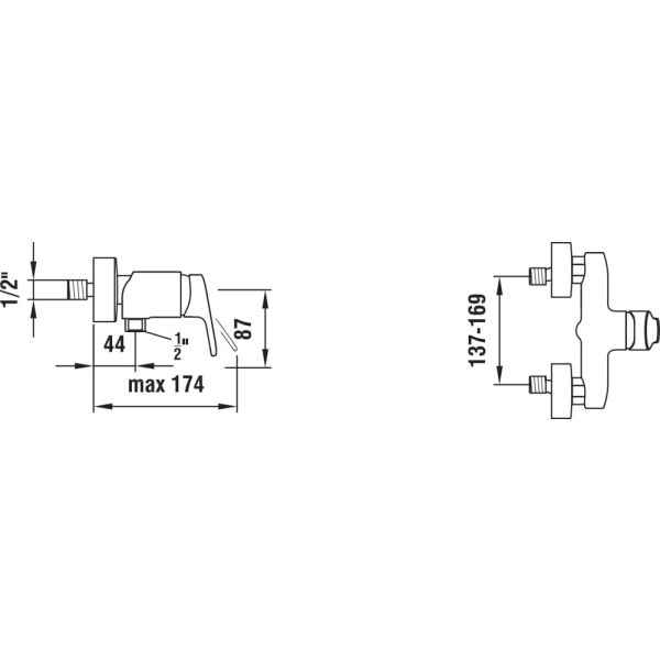 LAUFEN CITYPRO Sprchová nástenná páková batériaso sprchovým príslušenstvom, Chróm 100, HF500952100600