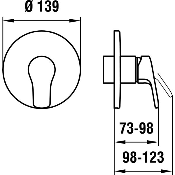 LAUFEN CITYPRO Vrchná sada podomietkovej sprchovej batérie, pre Simibox, Chróm 100, HF500978100000