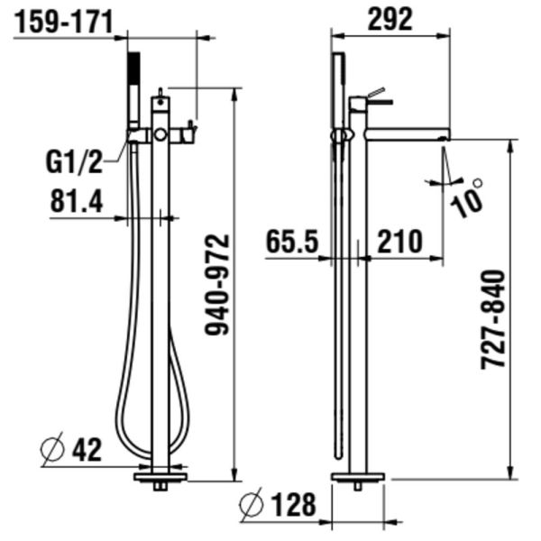LAUFEN TWINPLUS SLIM Vrchný set podomietkovej vaňovej batérie pre Simibox alebo Simibox Light, s prepínačom, so zavzdušňovacím ventilom, Chróm 100, HF505489100000