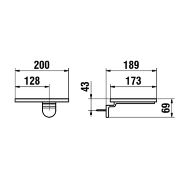 LAUFEN ADA Nástenná polička, vrátane poličky s otvorom, PVD čierna/mramor biely 515, HF506790515000