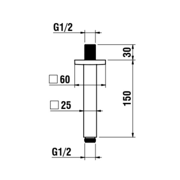 LAUFEN SHOWER PROGRAMME Sprchové rameno stropné, 150 mm, Chróm 100, HF546027100000