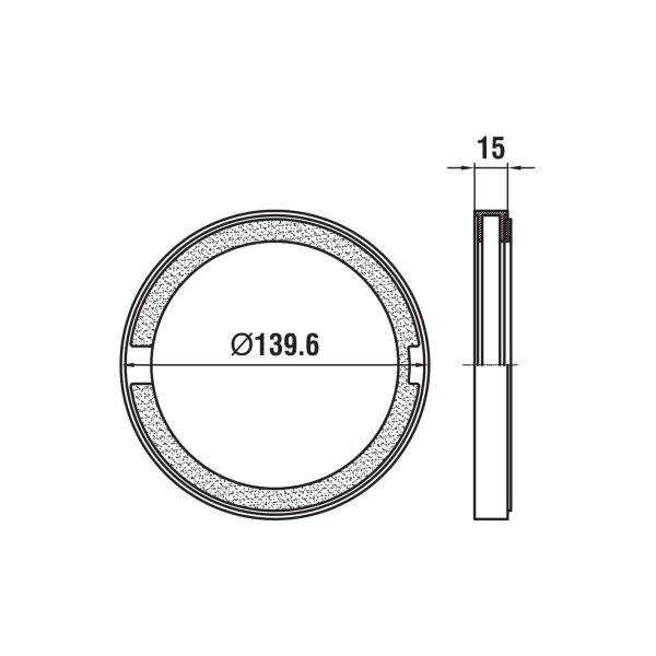 LAUFEN Krycia rozeta pre predlžovací set, L = 15 mm, PVD inox kartáčovaná oceľ 423, HF564001423000