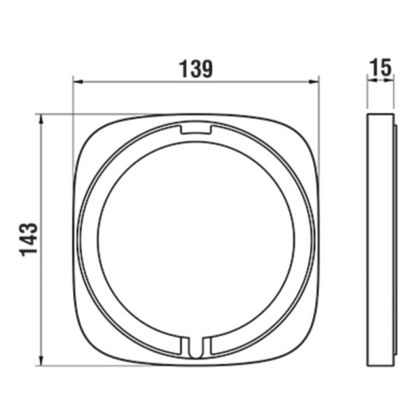 LAUFEN Krycia rozeta pre predlžovací set, pre sériu City L = 15 mm, Chróm 100, HF564007100000