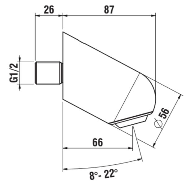 LAUFEN Hlavová sprcha nástenná antivandal, L = 128 mm, nastaviteľný uhol sprchového prúdu a prietok, kartačovaná nerez oceľ, PVD inox kartáčovaná oceľ 441, HF746028441000