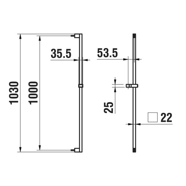 LAUFEN SHOWER PROGRAMME Quadriga sprchová tyč, dĺžka: 1030 mm, Chróm 100, HF901158100000
