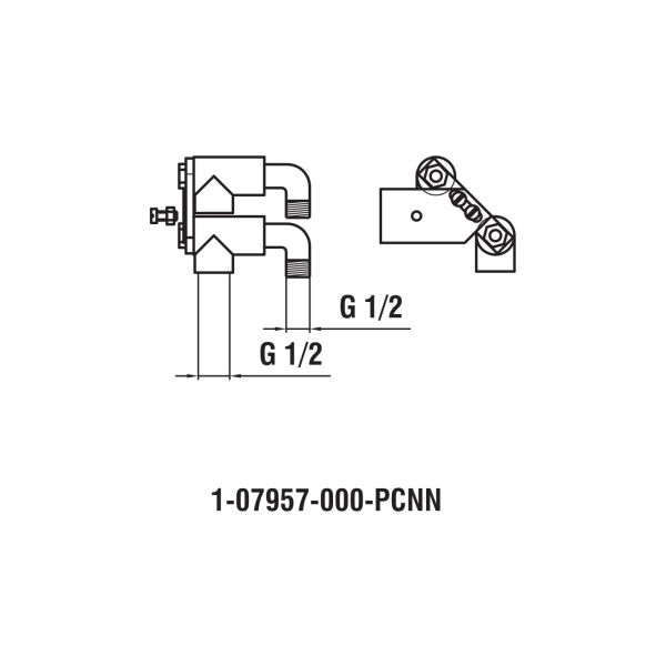 LAUFEN SHOWER PROGRAMME Pripojenie vody G1/2" pre rám s drôteným košom vrátane upevňovacej dosky a skrutiek, WI107957100000