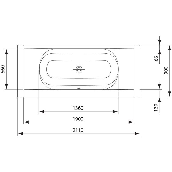 Moments vaňa Duo 190 cm s 2x transparentný čelný panel, 2x klenutý bočný panel + sifón K642001, K7813aa, K3922aa, K617901