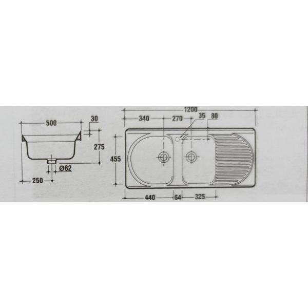 Kuchynský keramický drez, T103401