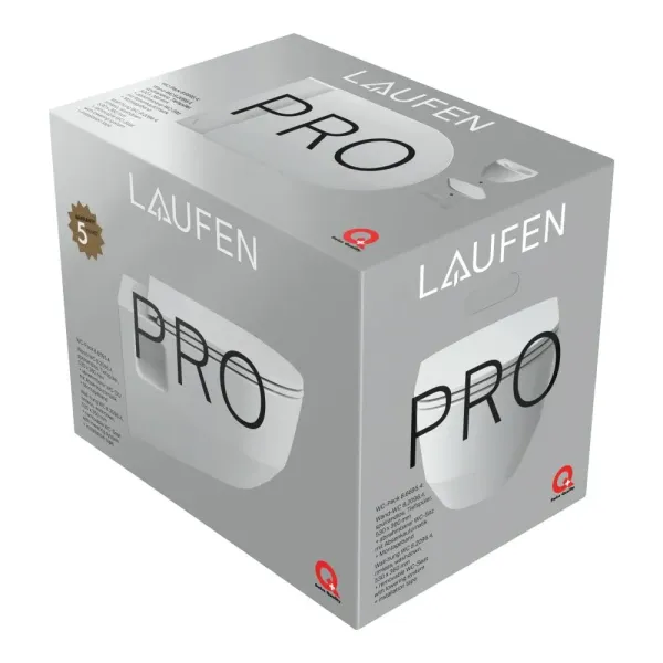 LAUFEN LAUFEN PRO, Závesný WC Pack, Rimless, hlboké splachovanie, s viditeľným uchytením, vrátane WC sedadla na sedenie s poklopom SLIM so spomaľovacím mechanizmom, Biela 000, 530x360 mm, H8669540000001