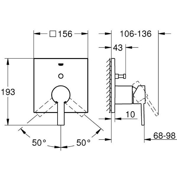 GROHE ALLURE Vaňová batéria podomietková, diel 2, 24070000