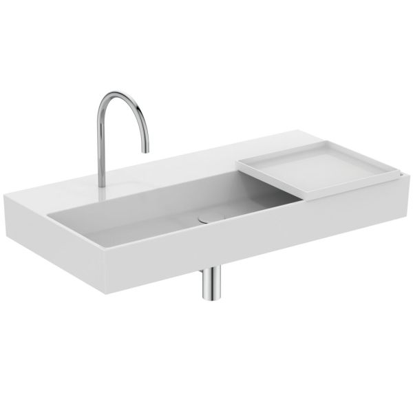 SOLOS Pohyblivá polička na umývadlovú vaničku, solid surface, T556301