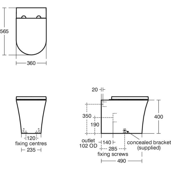 LA DOLCE VITA  WC stacionárná misa kapotovaná Aquablade, E263801