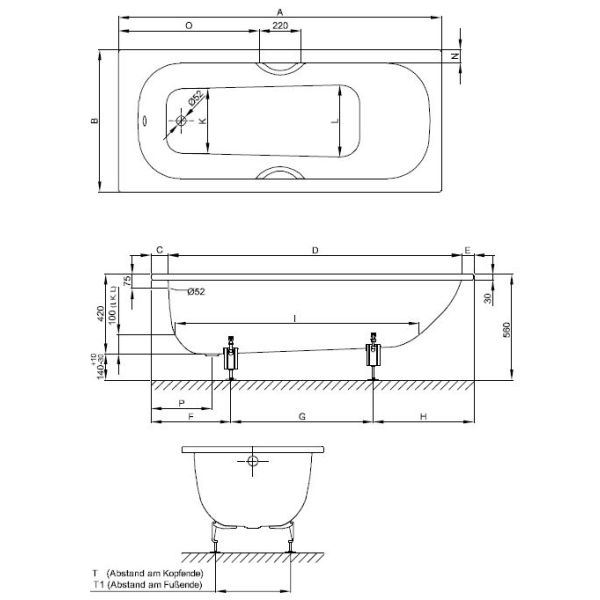 BetteForm vaňa z glazovanej titánovej ocele s povrchovou úpravou GlazePlus 1700x750x420 mm, biela, 2947-000PLUS