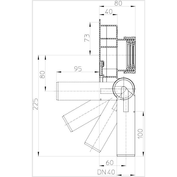 HL Pisoárový odsavajúci sifón, HL430/40