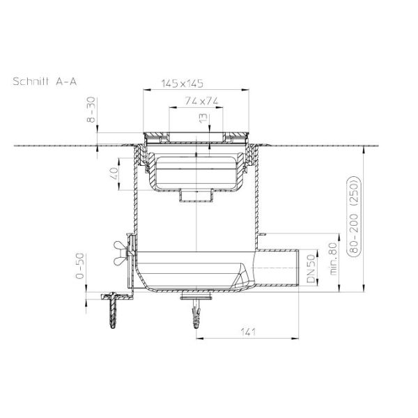 HL Sprchovacia vpusť s krytom, HL540I