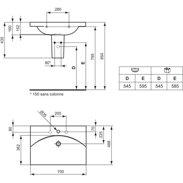 DAYLIGHT Umývadlo 70x48 cm, K072601