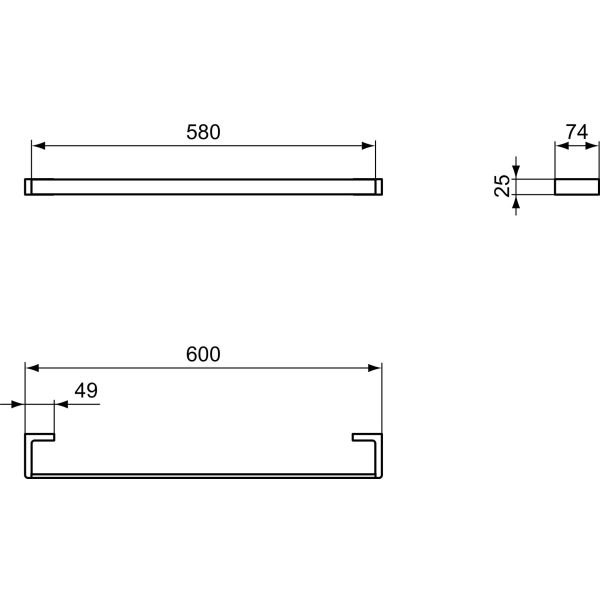 CONCA Madlo  na ručník hranatý 60 cm, T4498A2