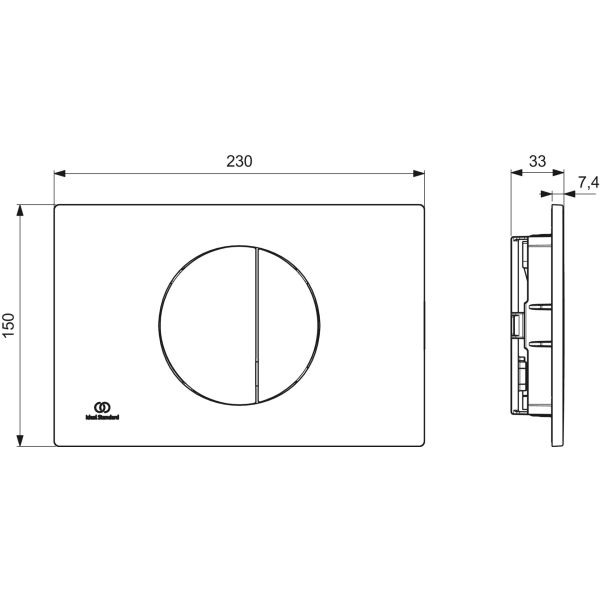 PROSYS WC tlačidlo DUAL mechanické ovládanie, farba rose ružová, R0503RO