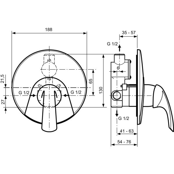 TRIAS Sprchová batéria podomietková diel 2, A5077AA