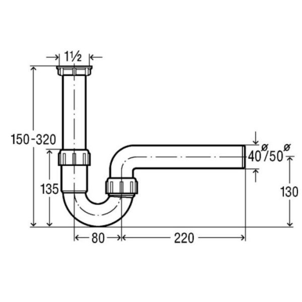VIEGA Drezový zápachový uzáver (polsifón) G6/4" x 40, VIE 105716