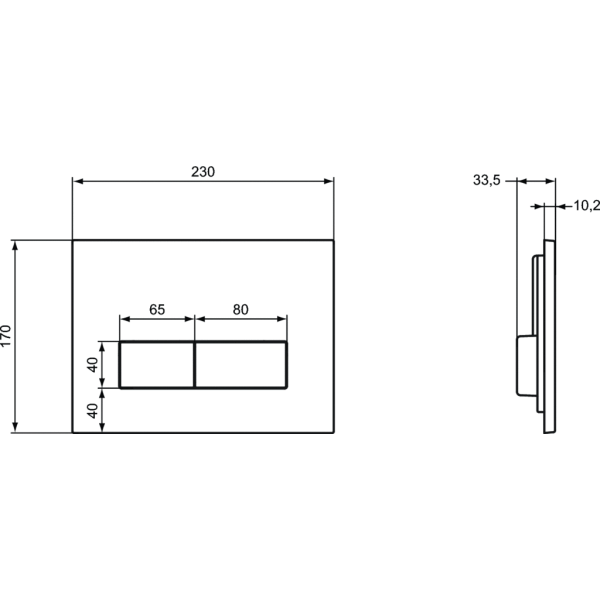 IDEALSYSTEMS  WC tlačidlo DUAL lesklá biela, W3708AC