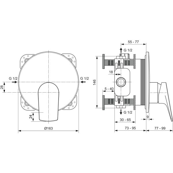 LA DOCE VITA  Sprchová podomietková batéria, A7636A5